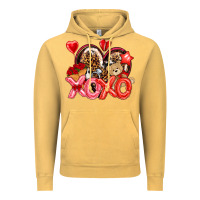 Vintage Mustard xo xo with leopard and cowhide heart Vintage Hoodie - NancyCooperArtShop