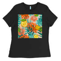 Pineapple And Lemon Seamless Pattern Ladies Tee | Teevron