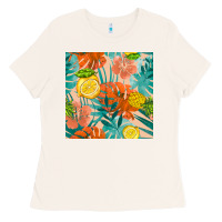 Bone pineapple and lemon seamless pattern Ladies Tee - BundleAndBundleShop