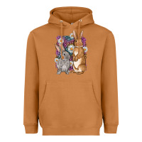 Meerkat Bunnys Easter with leopard background Heavyweight Hoodie - OliviaCreatesArt