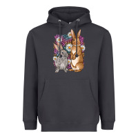 Smoke Bunnys Easter with leopard background Heavyweight Hoodie - OliviaCreatesArt