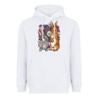 White Bunnys Easter with leopard background Heavyweight Hoodie - OliviaCreatesArt