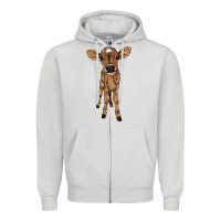 Dove Grey Baby cow Zipper Hoodie - HowdyJamesFarm