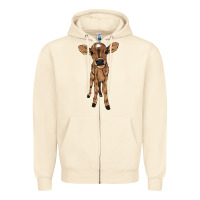 Sandshell Baby cow Zipper Hoodie - HowdyJamesFarm