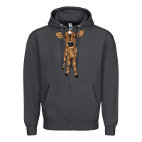 Smoke Baby cow Zipper Hoodie - HowdyJamesFarm