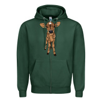 Sports Green Baby cow Zipper Hoodie - HowdyJamesFarm