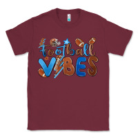 Burgundy football vibes Classic Tee - MaliasSmallBusiness