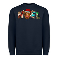 Navy noel highland cow Heavyweight Sweatshirt - Jasminsmagicworld