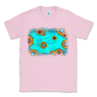 Bubblegum Pink turquoise gemstone sunflower background Classic Tee - JahusDesignShop