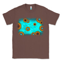 Chestnut turquoise gemstone sunflower background Classic Tee - JahusDesignShop