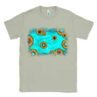 Matcha turquoise gemstone sunflower background Classic Tee - JahusDesignShop