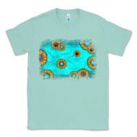 Turquoise Gemstone Sunflower Background Classic Tee | Teevron