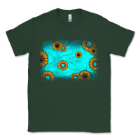 Sports Green turquoise gemstone sunflower background Classic Tee - JahusDesignShop