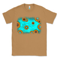 Toasted Coconut turquoise gemstone sunflower background Classic Tee - JahusDesignShop