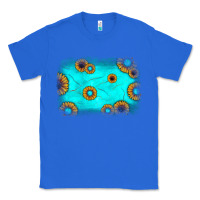 True Royal turquoise gemstone sunflower background Classic Tee - JahusDesignShop