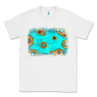 White turquoise gemstone sunflower background Classic Tee - JahusDesignShop