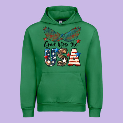 Western God Bless The Usa 4th Of July Urban Hoodie Designed By Lillyallendesigns