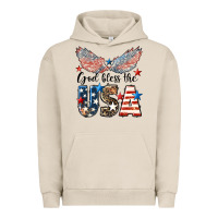 Pigment French Oak Western God Bless The USA 4th of July Urban Hoodie - LillyAllenDesigns