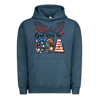 Pigment Midnight Navy Western God Bless The USA 4th of July Urban Hoodie - LillyAllenDesigns