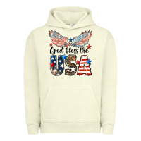 Pigment Pistachio Western God Bless The USA 4th of July Urban Hoodie - LillyAllenDesigns