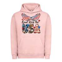 Pigment Salmon Western God Bless The USA 4th of July Urban Hoodie - LillyAllenDesigns