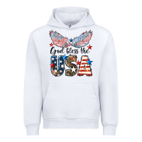 White Western God Bless The USA 4th of July Urban Hoodie - LillyAllenDesigns