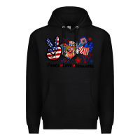 Black Peace love fireworks 4th of july Premium Hoodie - CowGirlArtShop