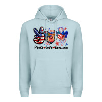 Blue Mist Peace love fireworks 4th of july Premium Hoodie - CowGirlArtShop