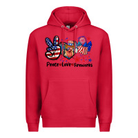 Cardinal Peace love fireworks 4th of july Premium Hoodie - CowGirlArtShop