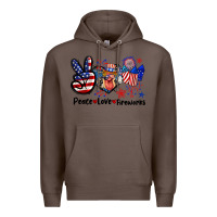 Coffee Peace love fireworks 4th of july Premium Hoodie - CowGirlArtShop