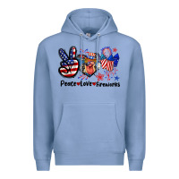 Colony Blue Peace love fireworks 4th of july Premium Hoodie - CowGirlArtShop