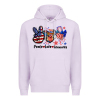 Lilac Peace love fireworks 4th of july Premium Hoodie - CowGirlArtShop