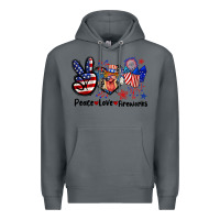 Rock Peace love fireworks 4th of july Premium Hoodie - CowGirlArtShop