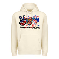 Sandshell Peace love fireworks 4th of july Premium Hoodie - CowGirlArtShop