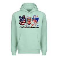 Seafoam Peace love fireworks 4th of july Premium Hoodie - CowGirlArtShop