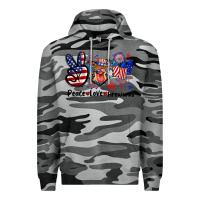 Slate Camo Peace love fireworks 4th of july Premium Hoodie - CowGirlArtShop