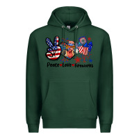 Sports Green Peace love fireworks 4th of july Premium Hoodie - CowGirlArtShop