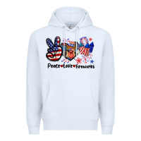 White Peace love fireworks 4th of july Premium Hoodie - CowGirlArtShop