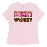 Bubblegum Pink donut worry with donut Ladies Tee - AdoDesignShop