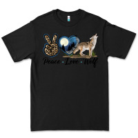 Black Peace Love Wolf Premium Tee - LillyAllenDesigns