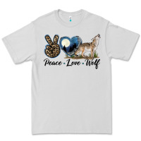 Dove Grey Peace Love Wolf Premium Tee - LillyAllenDesigns