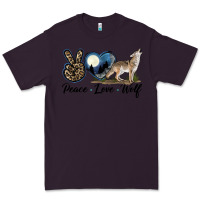 Plum Peace Love Wolf Premium Tee - LillyAllenDesigns