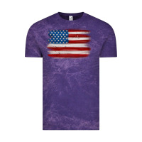 Cloud Purple american flag distressed background Vintage Tee - MaliasSmallBusiness