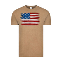 Vintage Coffee american flag distressed background Vintage Tee - MaliasSmallBusiness
