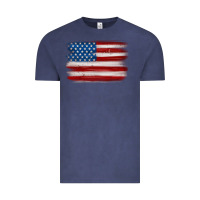 Vintage Denim american flag distressed background Vintage Tee - MaliasSmallBusiness