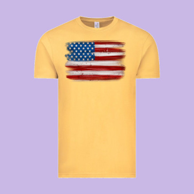 American Flag Distressed Background Vintage Tee Designed By Maliassmallbusiness