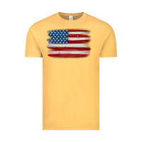 Vintage Mustard american flag distressed background Vintage Tee - MaliasSmallBusiness