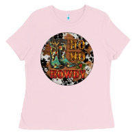 Bubblegum Pink Christmas Cowboy Boots Ladies Tee - RanaPortraitStore