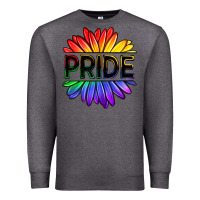 Charcoal Heather hippie pride sunflowers Premium Sweatshirt - OliviaCreatesArt