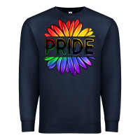 Navy hippie pride sunflowers Premium Sweatshirt - OliviaCreatesArt